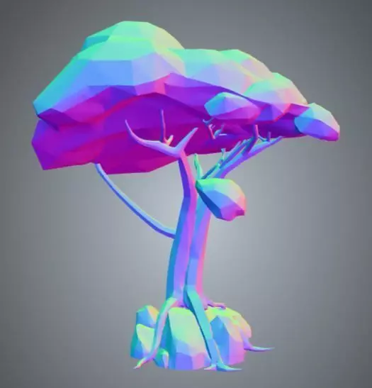 low-poly tree 5 3D model_0