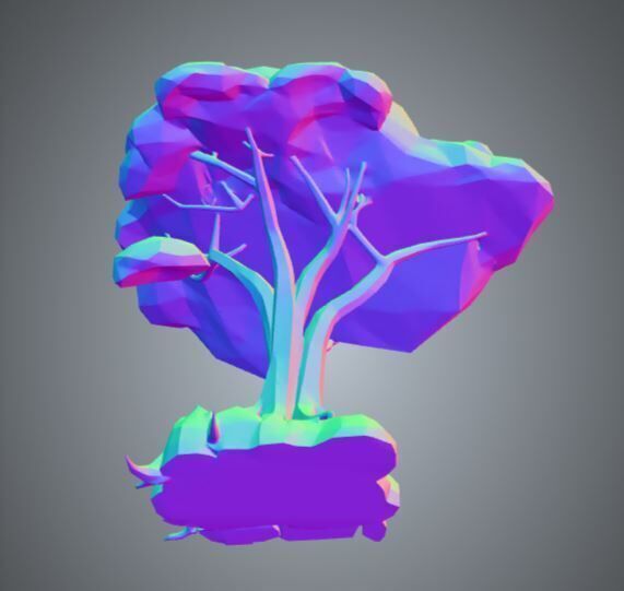 low-poly tree 5 3D model_2