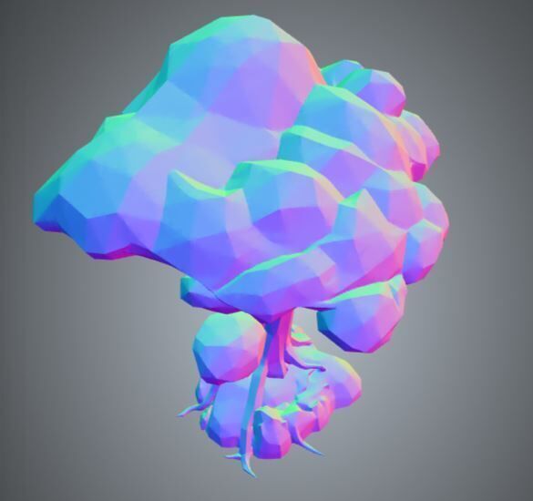 low-poly tree 5 3D model_1