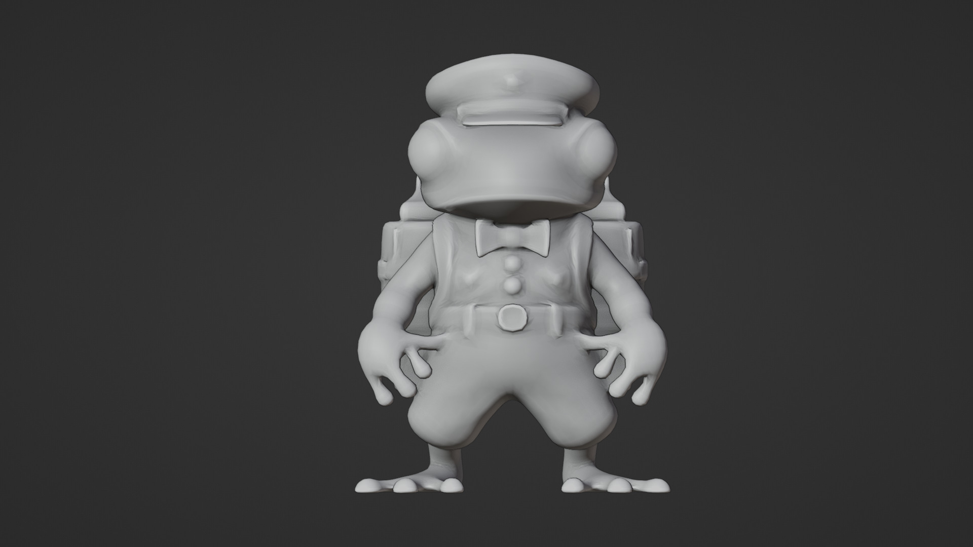 Stylized Cartoon Frog Character Low-poly 3D model_7