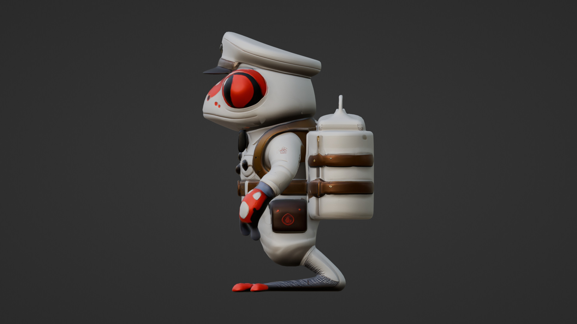 Stylized Cartoon Frog Character Low-poly 3D model_3