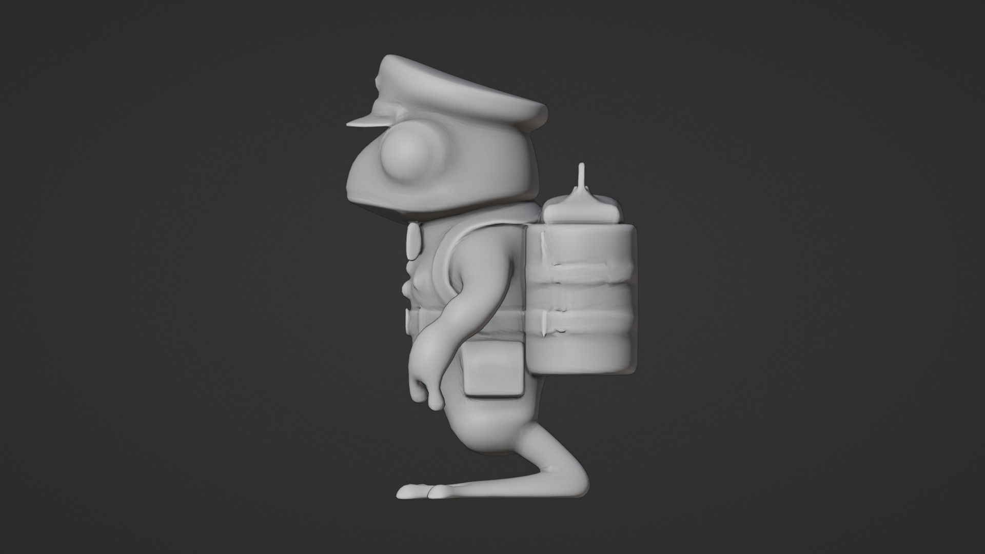 Stylized Cartoon Frog Character Low-poly 3D model_8