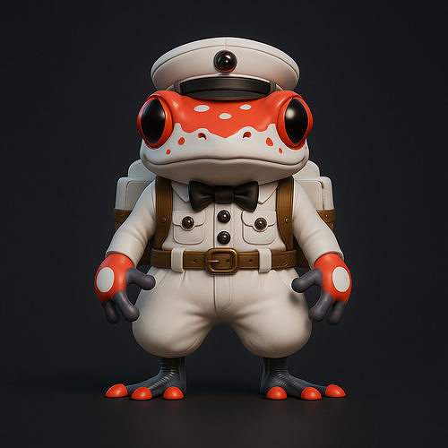 Stylized Cartoon Frog Character Low-poly 3D model