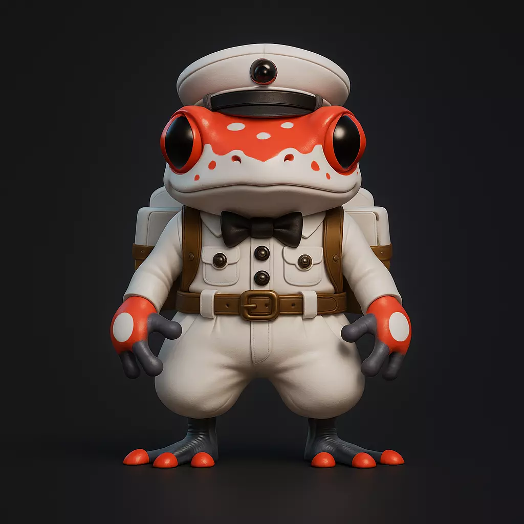 Stylized Cartoon Frog Character Low-poly 3D model_0