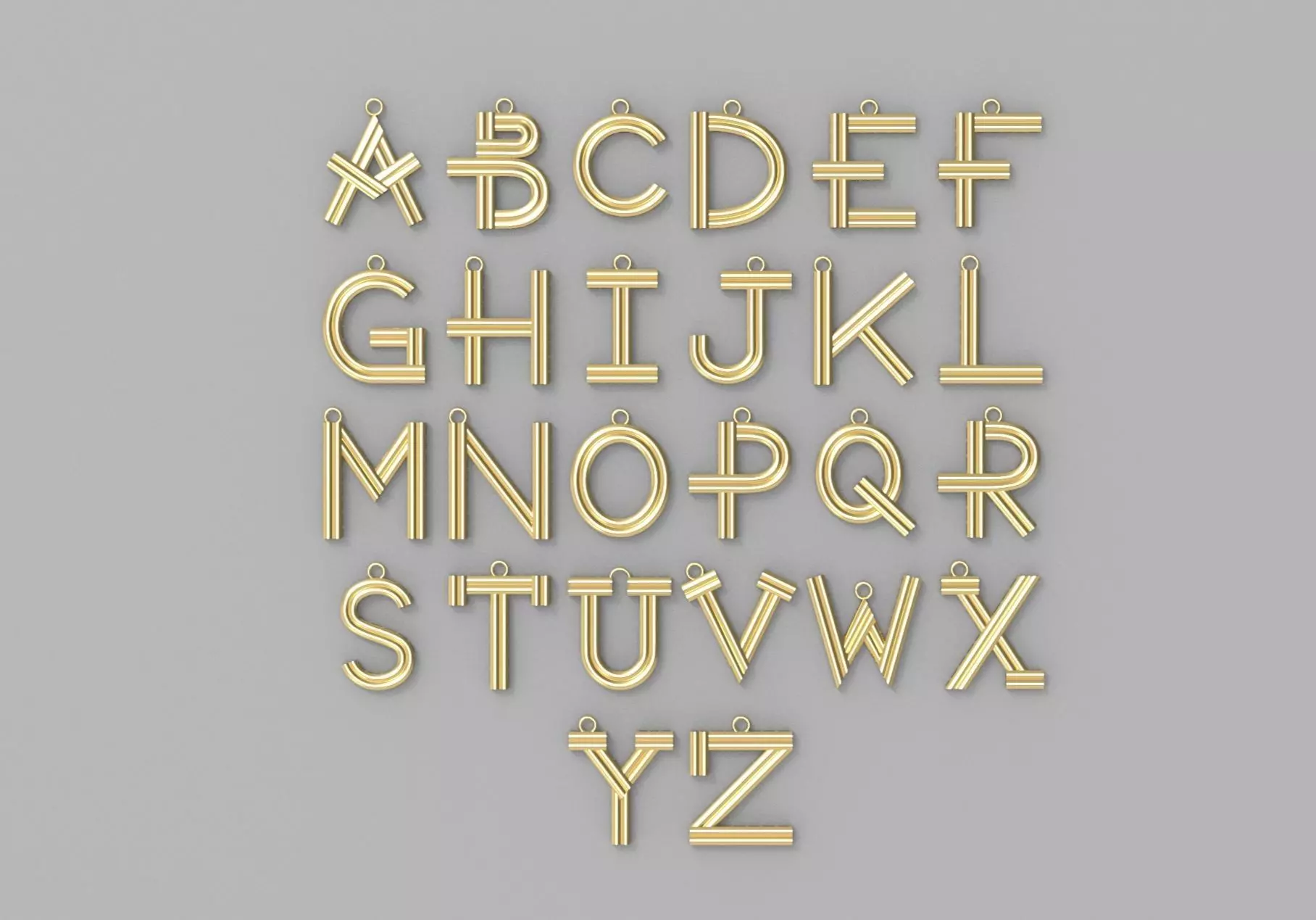 Alphabet letters pendant 3D print model