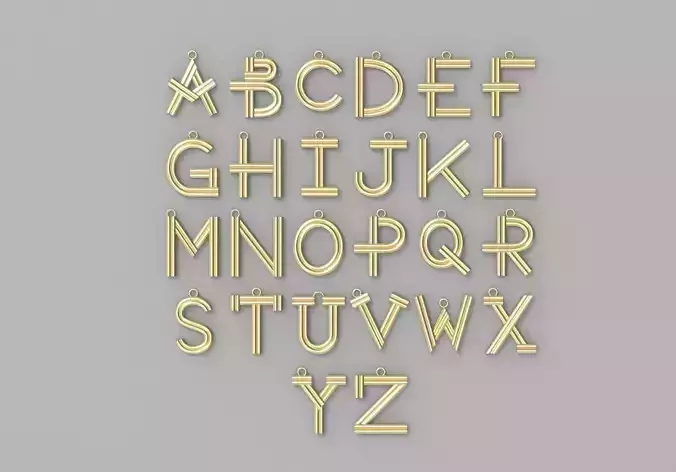 Alphabet letters pendant 3D print model