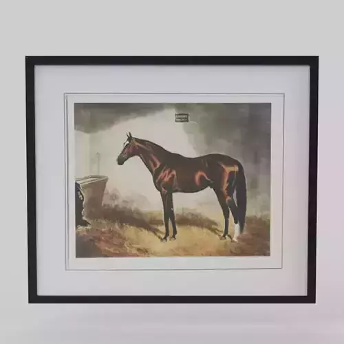 Horse Print with Wood Frame 3D model