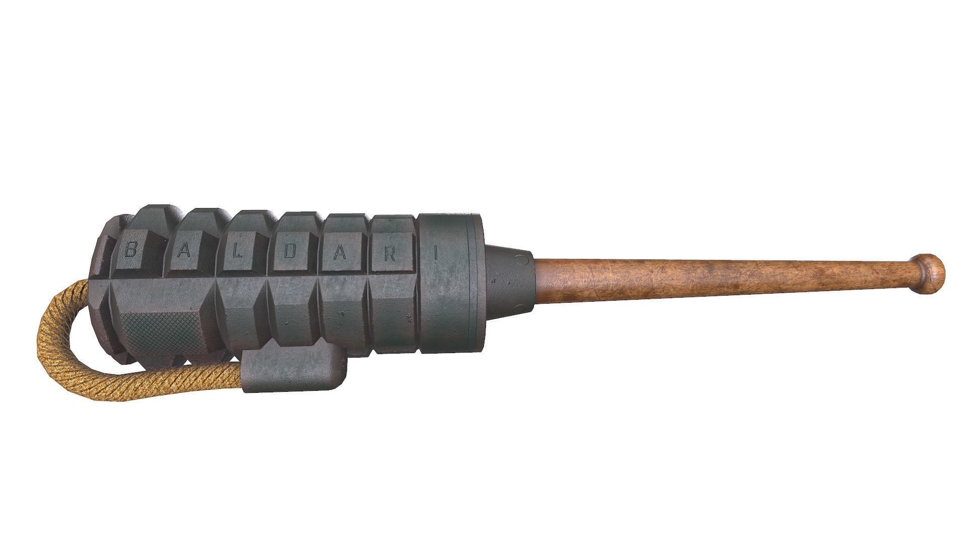 WW1 Baldari Grenade Low-poly PBR Low-poly 3D model_4