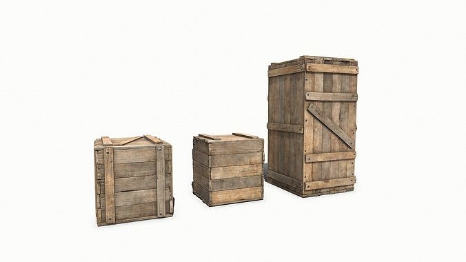 Wooden Boxes Low-poly PBR Free low-poly 3D model