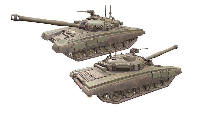 T-72 Main Battle Tank Low-poly PBR Low-poly 3D model