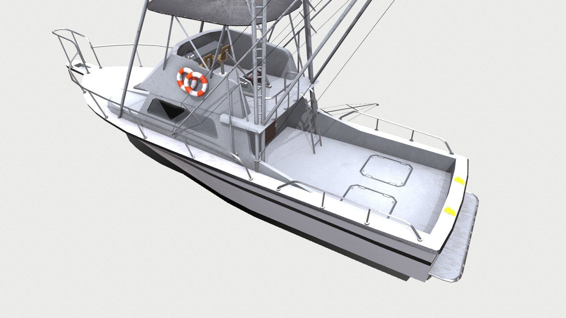 Sports Fishing Boat Low-Poly PBR Low-poly 3D model_5