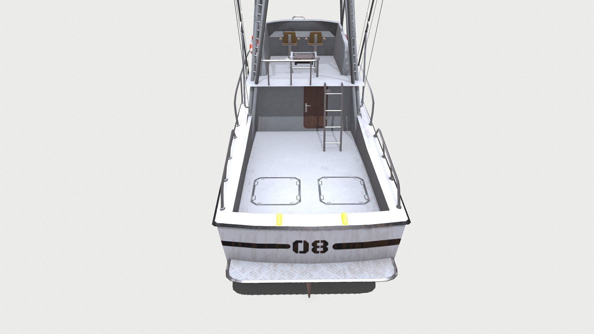 Sports Fishing Boat Low-Poly PBR Low-poly 3D model_8