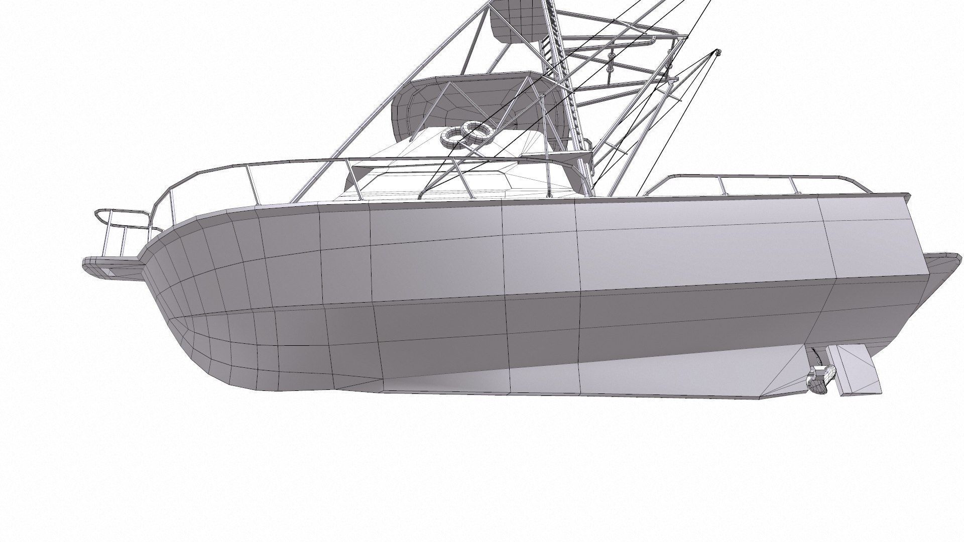 Sports Fishing Boat Low-Poly PBR Low-poly 3D model_27