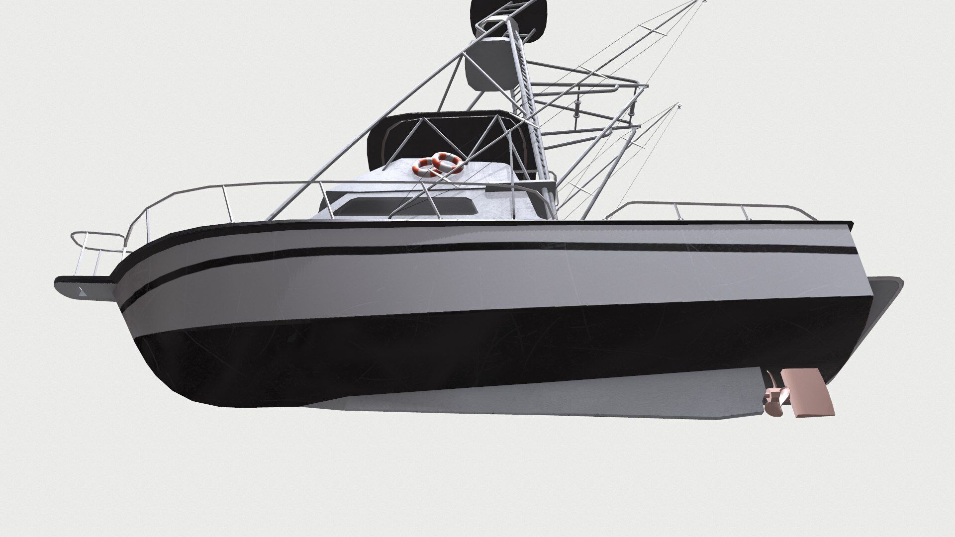 Sports Fishing Boat Low-Poly PBR Low-poly 3D model_21