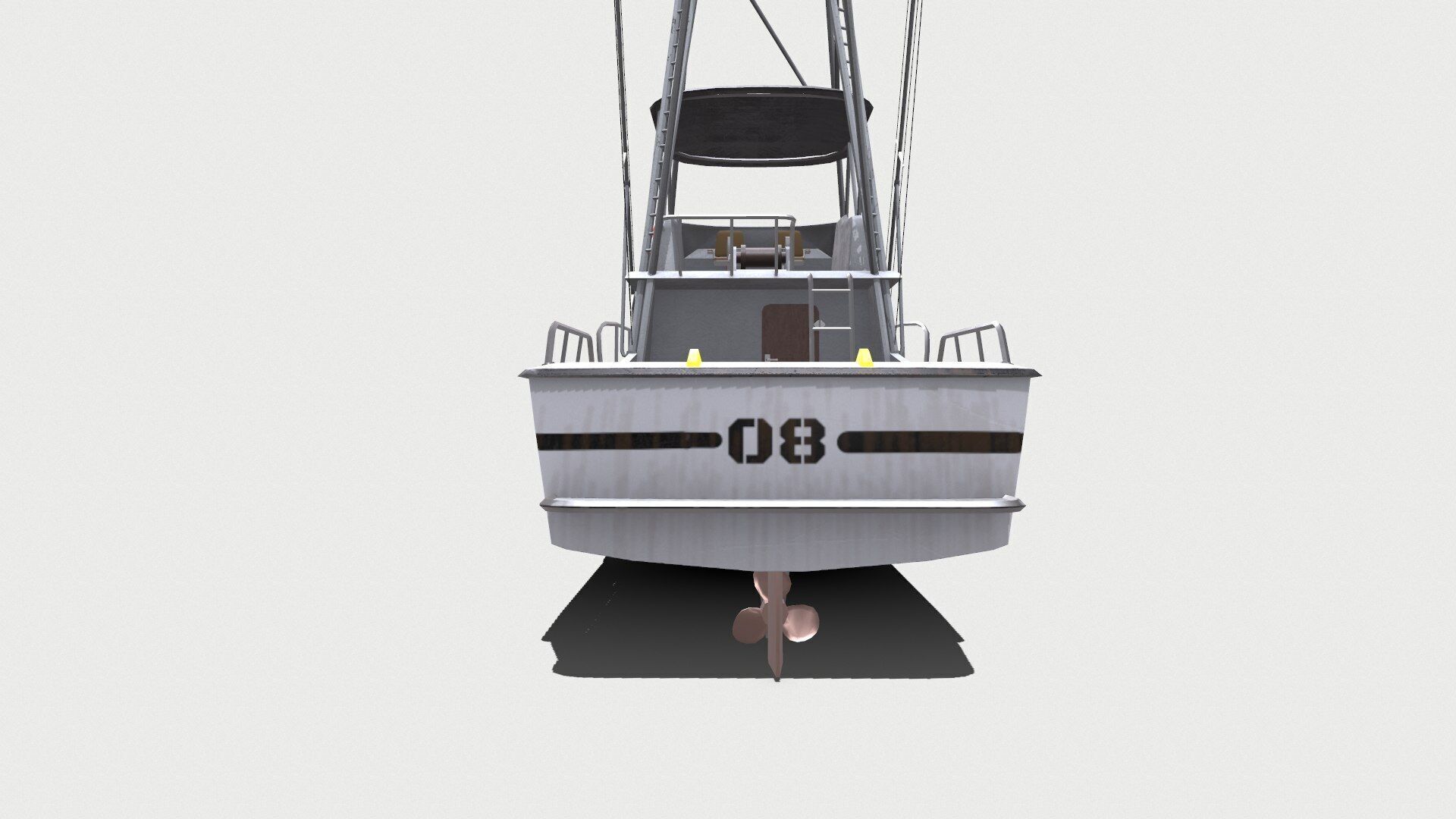 Sports Fishing Boat Low-Poly PBR Low-poly 3D model_7
