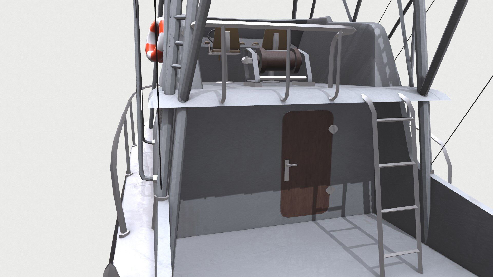 Sports Fishing Boat Low-Poly PBR Low-poly 3D model_18