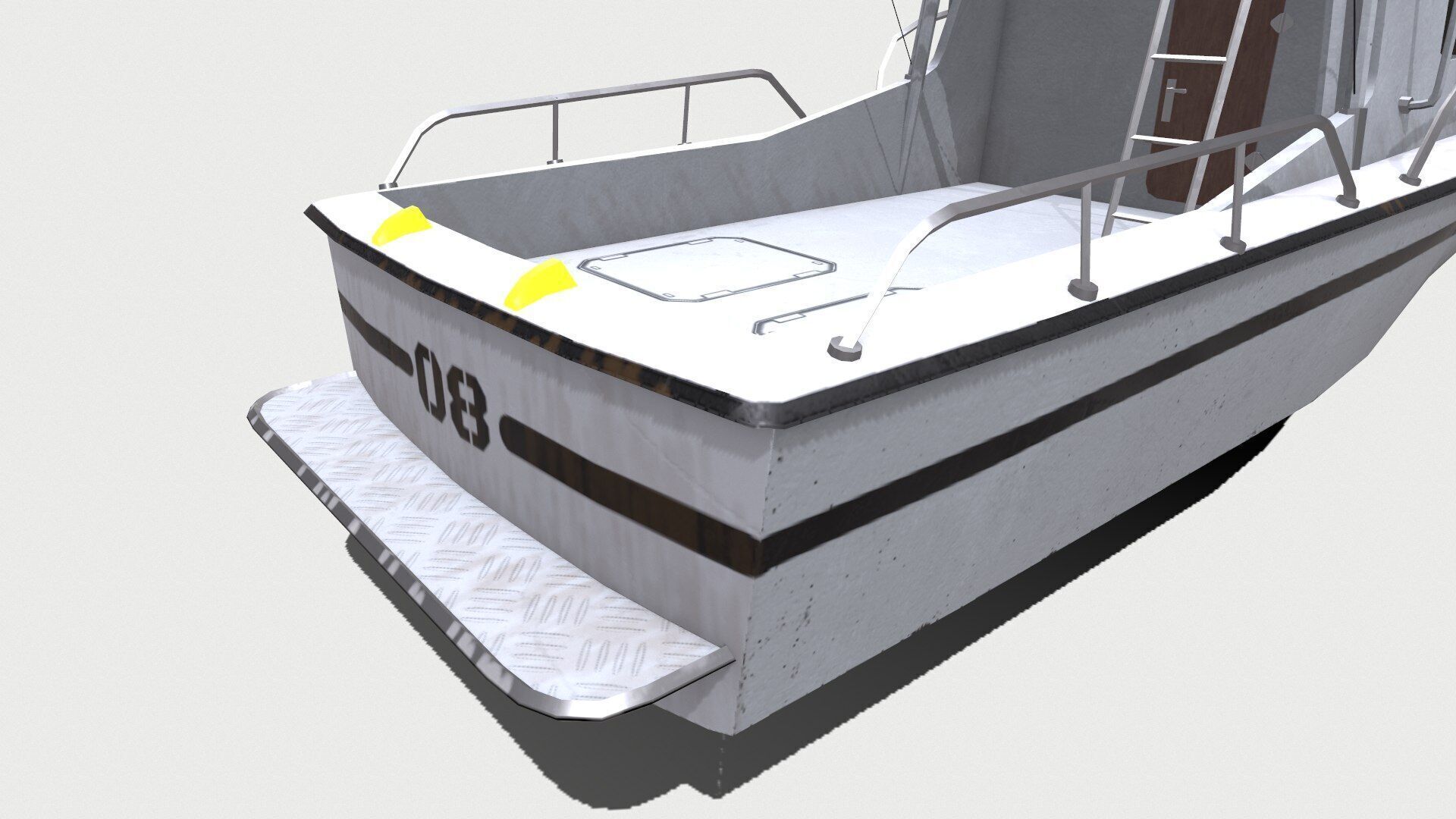 Sports Fishing Boat Low-Poly PBR Low-poly 3D model_23