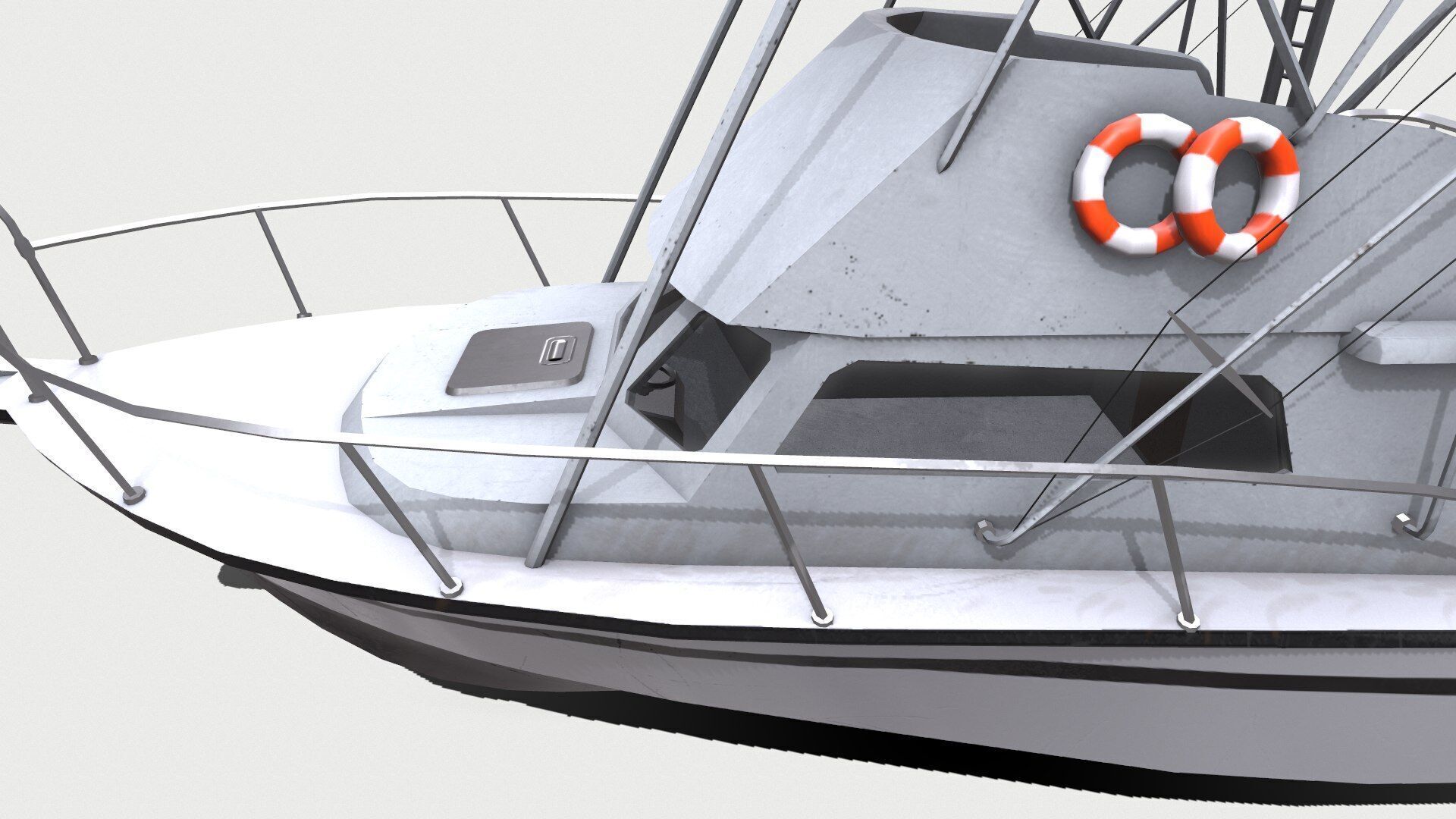 Sports Fishing Boat Low-Poly PBR Low-poly 3D model_16