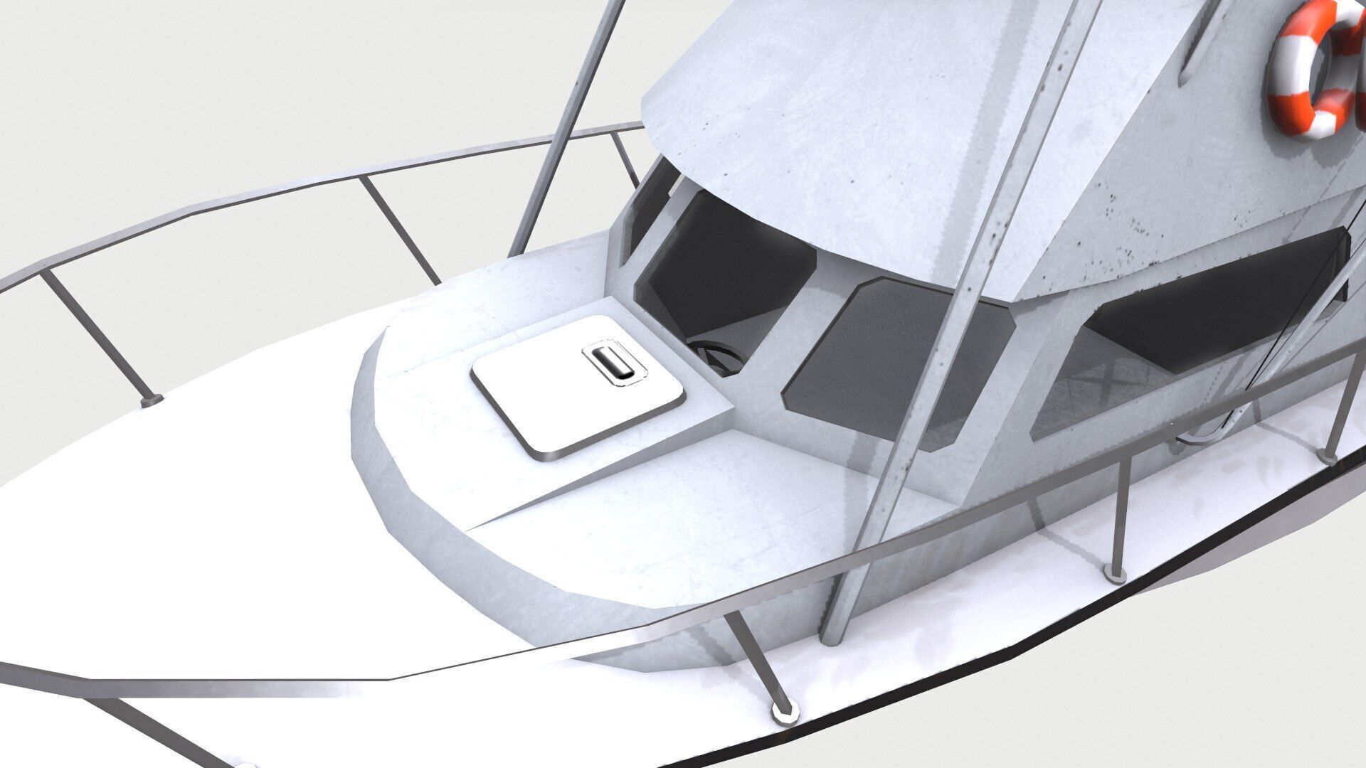 Sports Fishing Boat Low-Poly PBR Low-poly 3D model_15