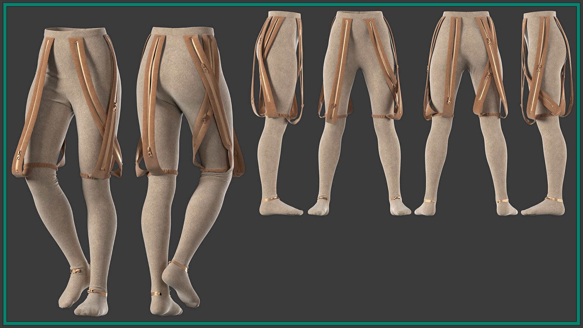 5 female pantyhose 3D model_3