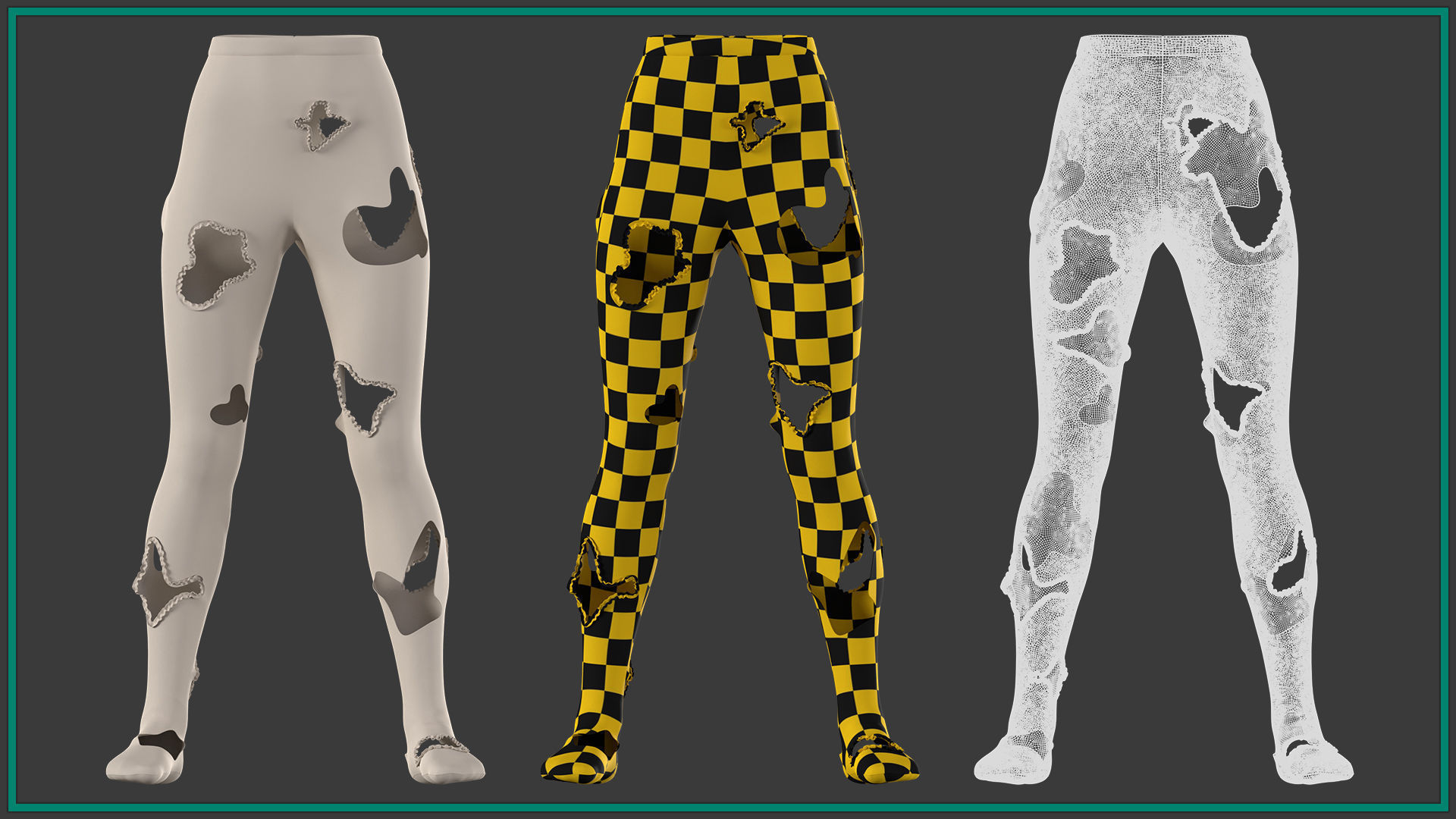 5 female pantyhose 3D model_6