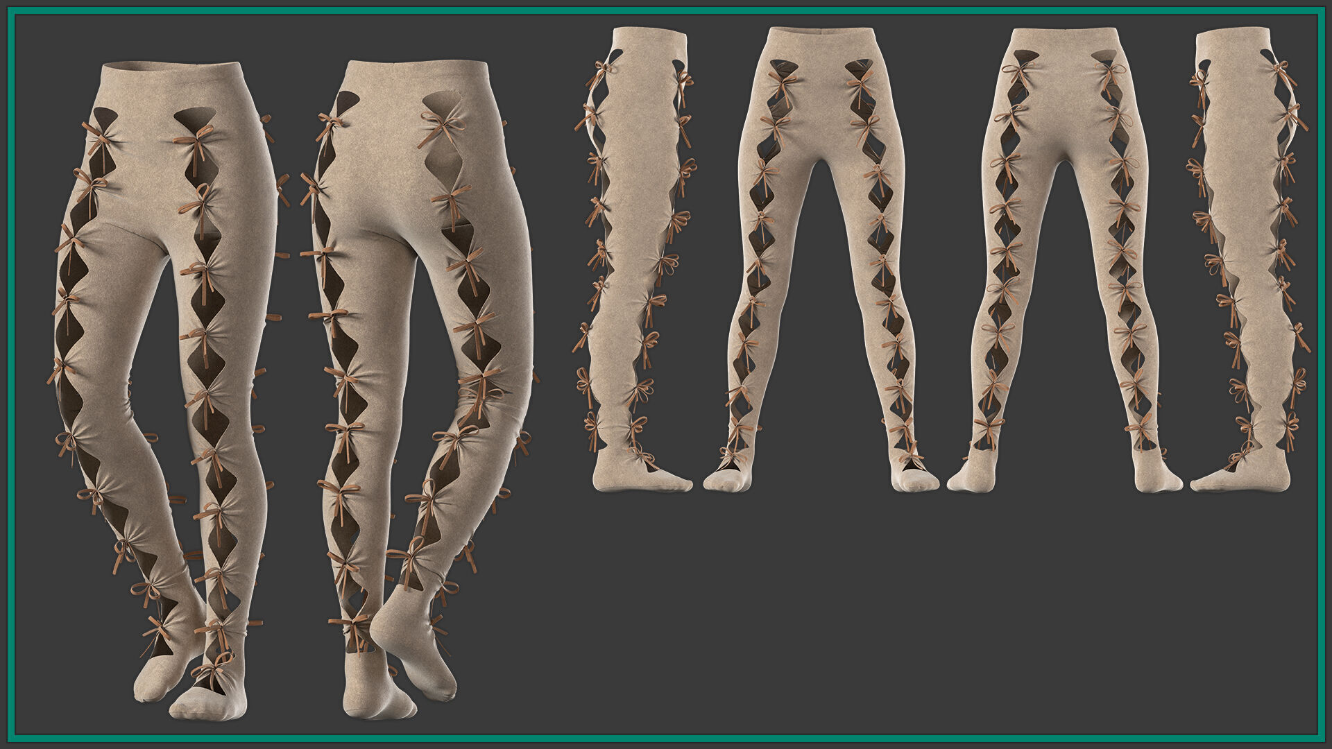 5 female pantyhose 3D model_4