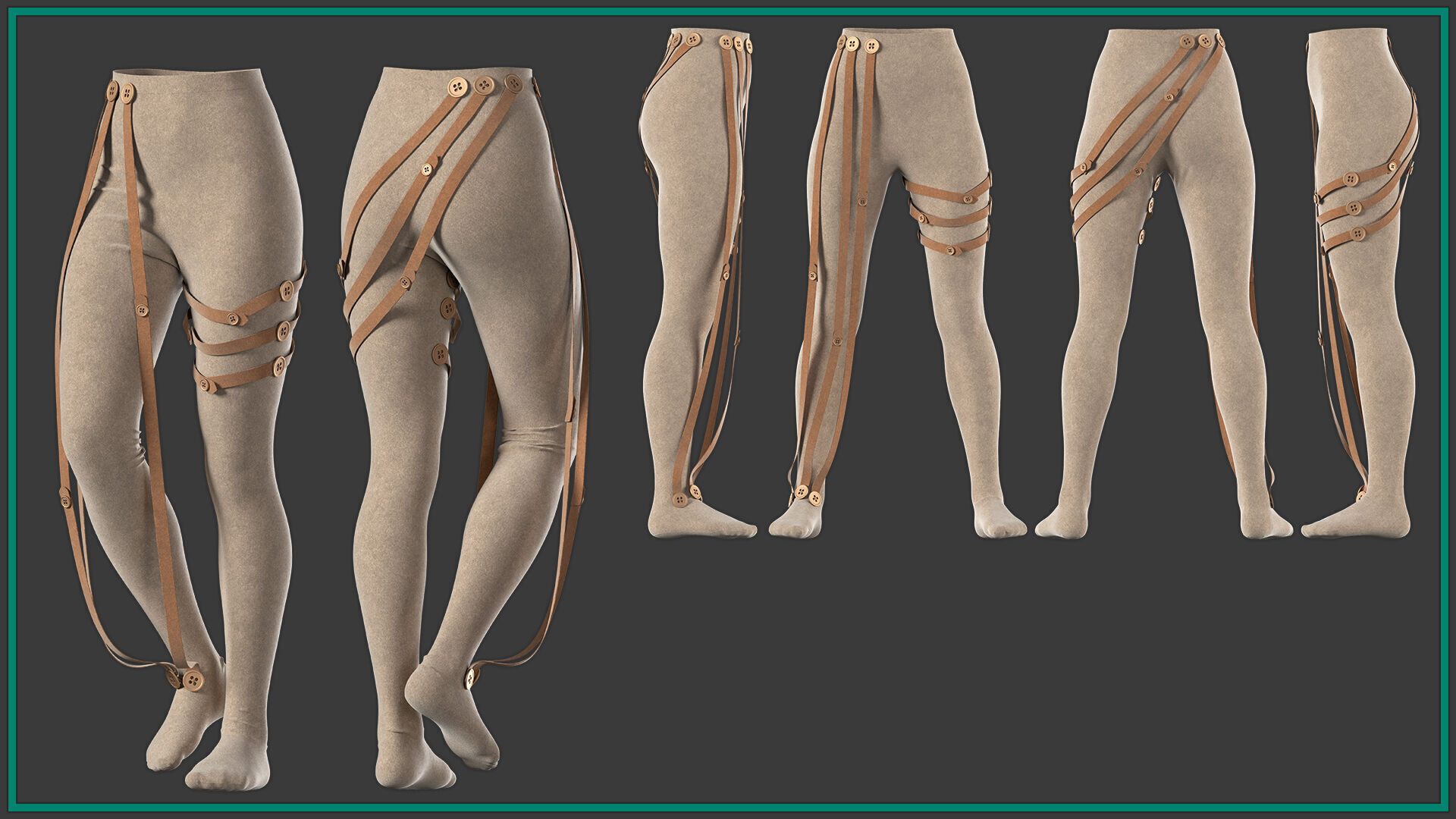 5 female pantyhose 3D model_5