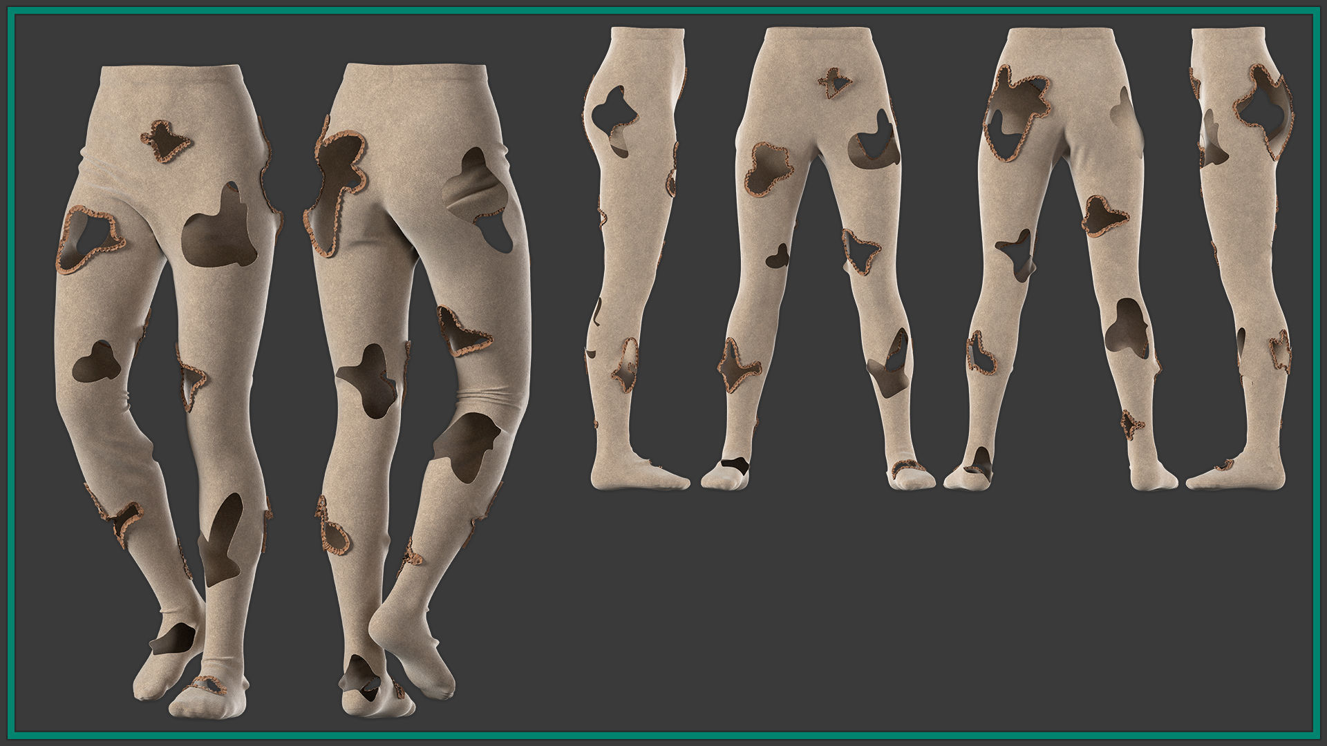 5 female pantyhose 3D model_1
