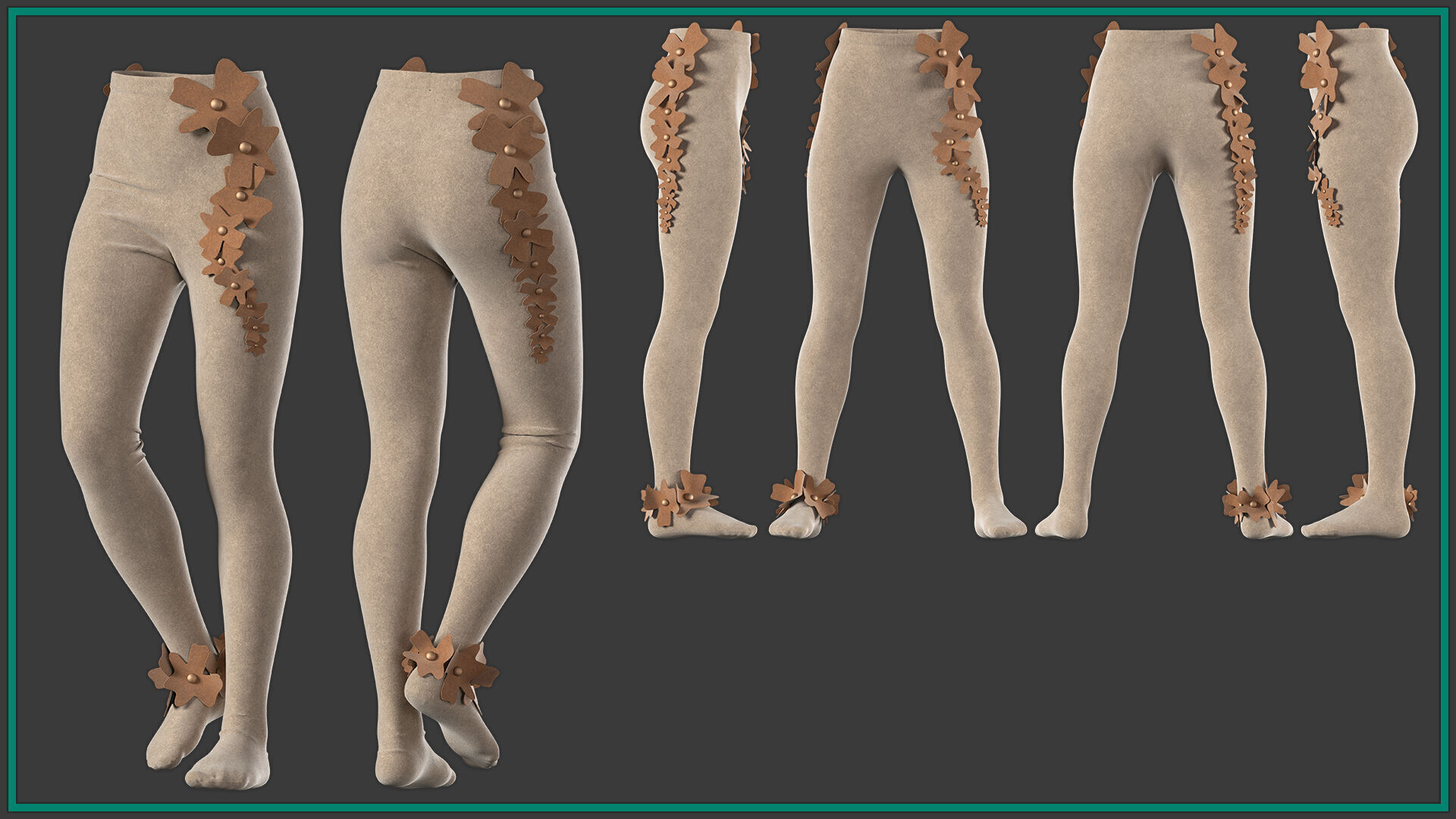 5 female pantyhose 3D model_2