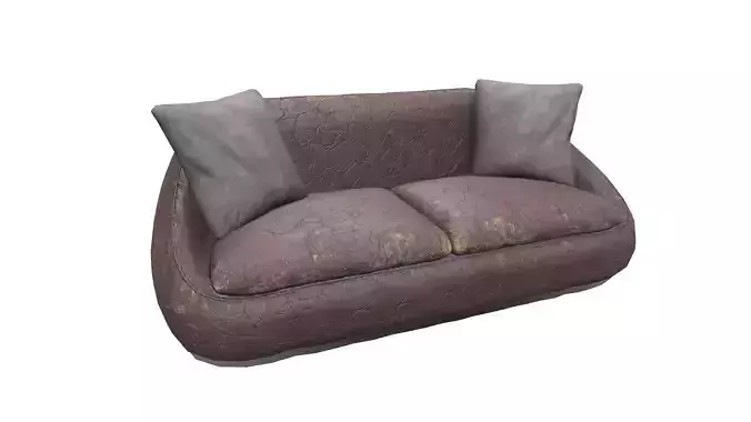 Old Worn Sofa Low-Poly PBR Low-poly 3D model