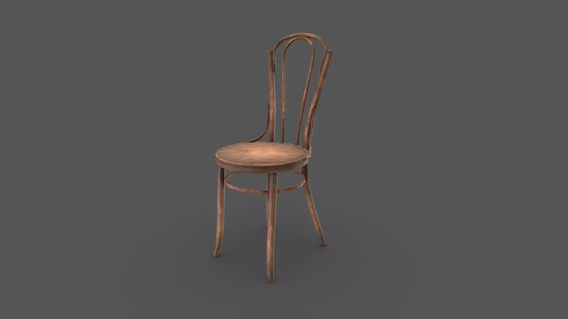 Old Wooden Chair Low-poly Free low-poly 3D model