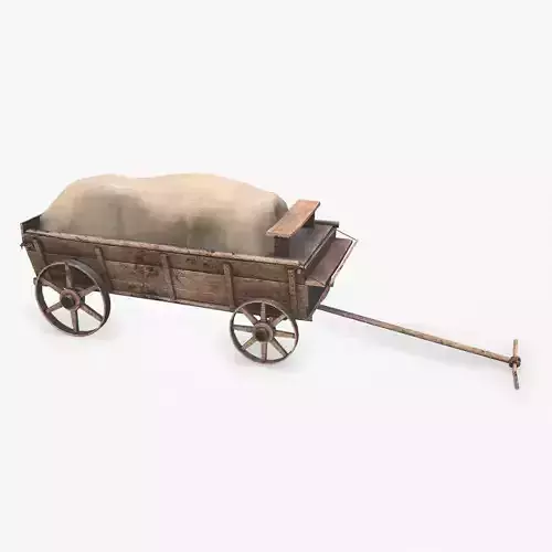 Old Wagon Low Poly PBR