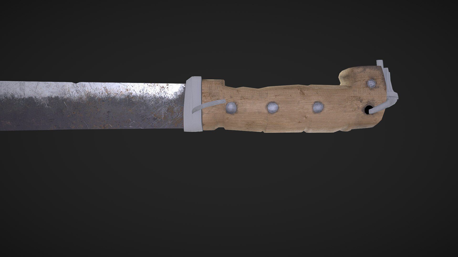 Machete Low-poly PBR Free Free low-poly 3D model_4