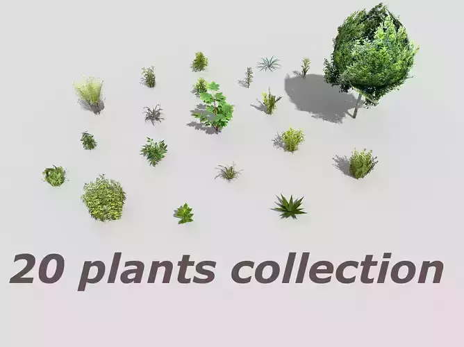 low poly foliage pack