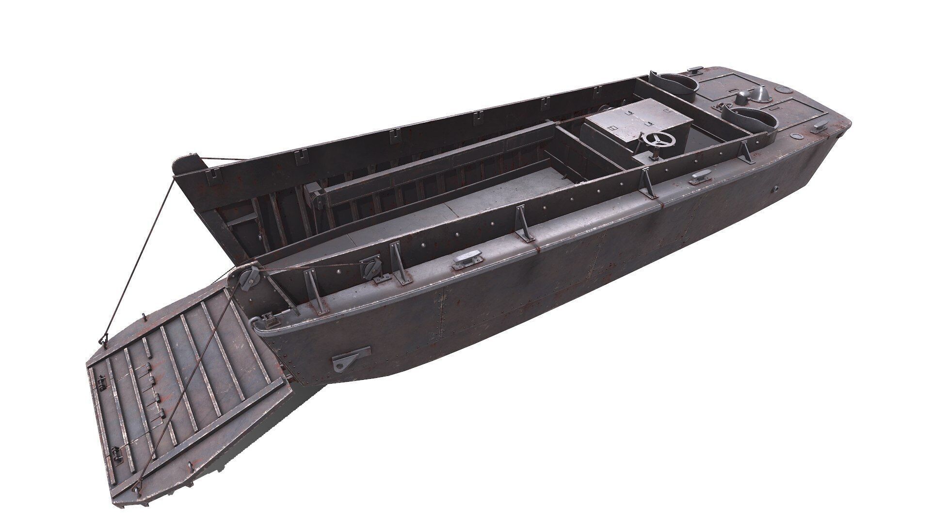 LCVP Higgins Boat Low-poly PBR Low-poly 3D model_11