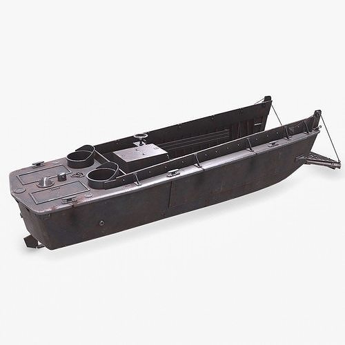 LCVP Higgins Boat Low-poly PBR Low-poly 3D model