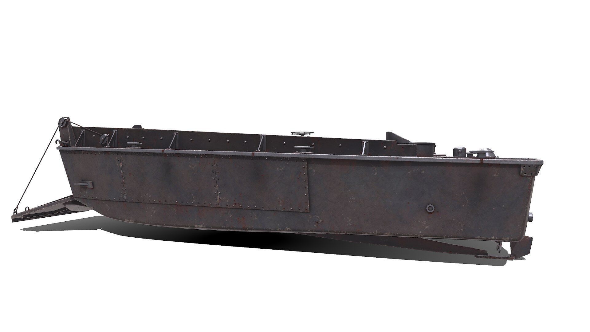 LCVP Higgins Boat Low-poly PBR Low-poly 3D model_14