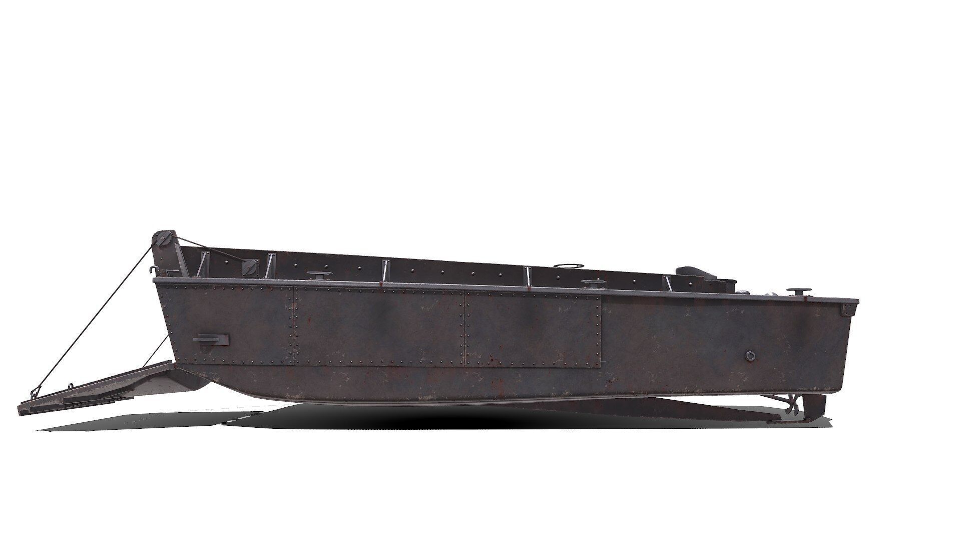 LCVP Higgins Boat Low-poly PBR Low-poly 3D model_12