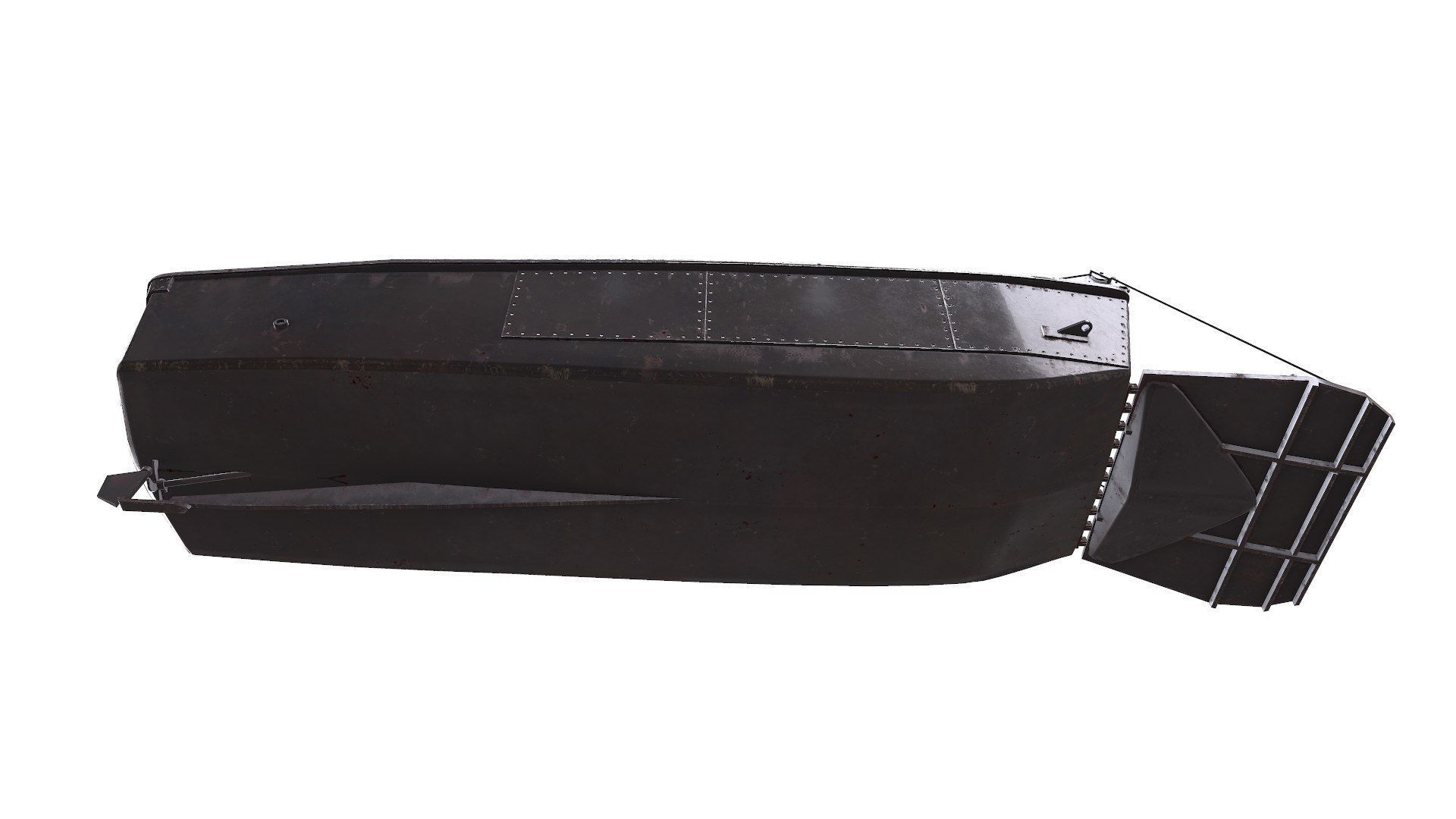 LCVP Higgins Boat Low-poly PBR Low-poly 3D model_24