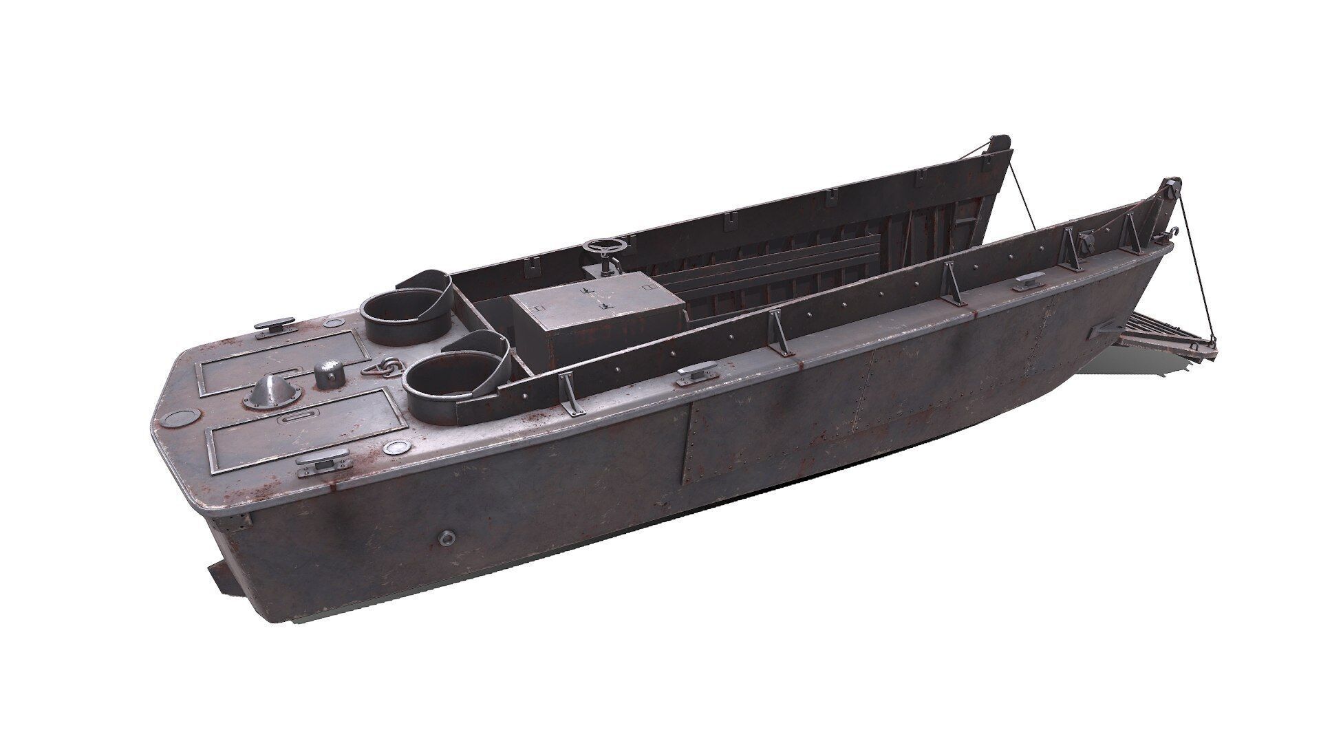 LCVP Higgins Boat Low-poly PBR Low-poly 3D model_2