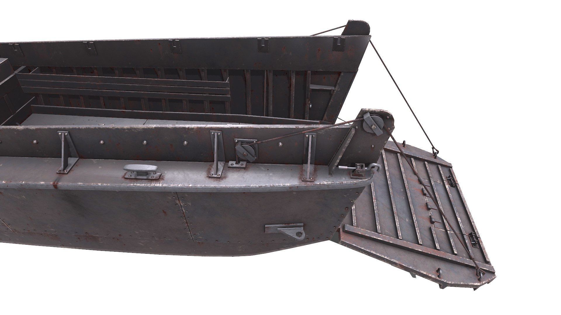 LCVP Higgins Boat Low-poly PBR Low-poly 3D model_20