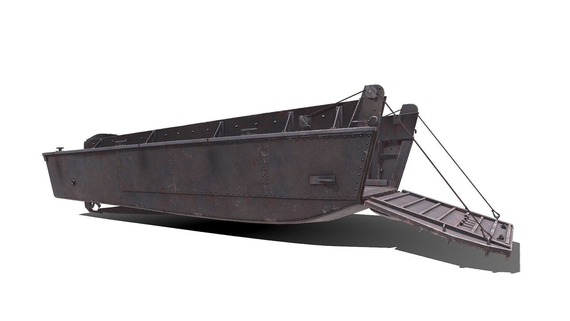LCVP Higgins Boat Low-poly PBR Low-poly 3D model_5