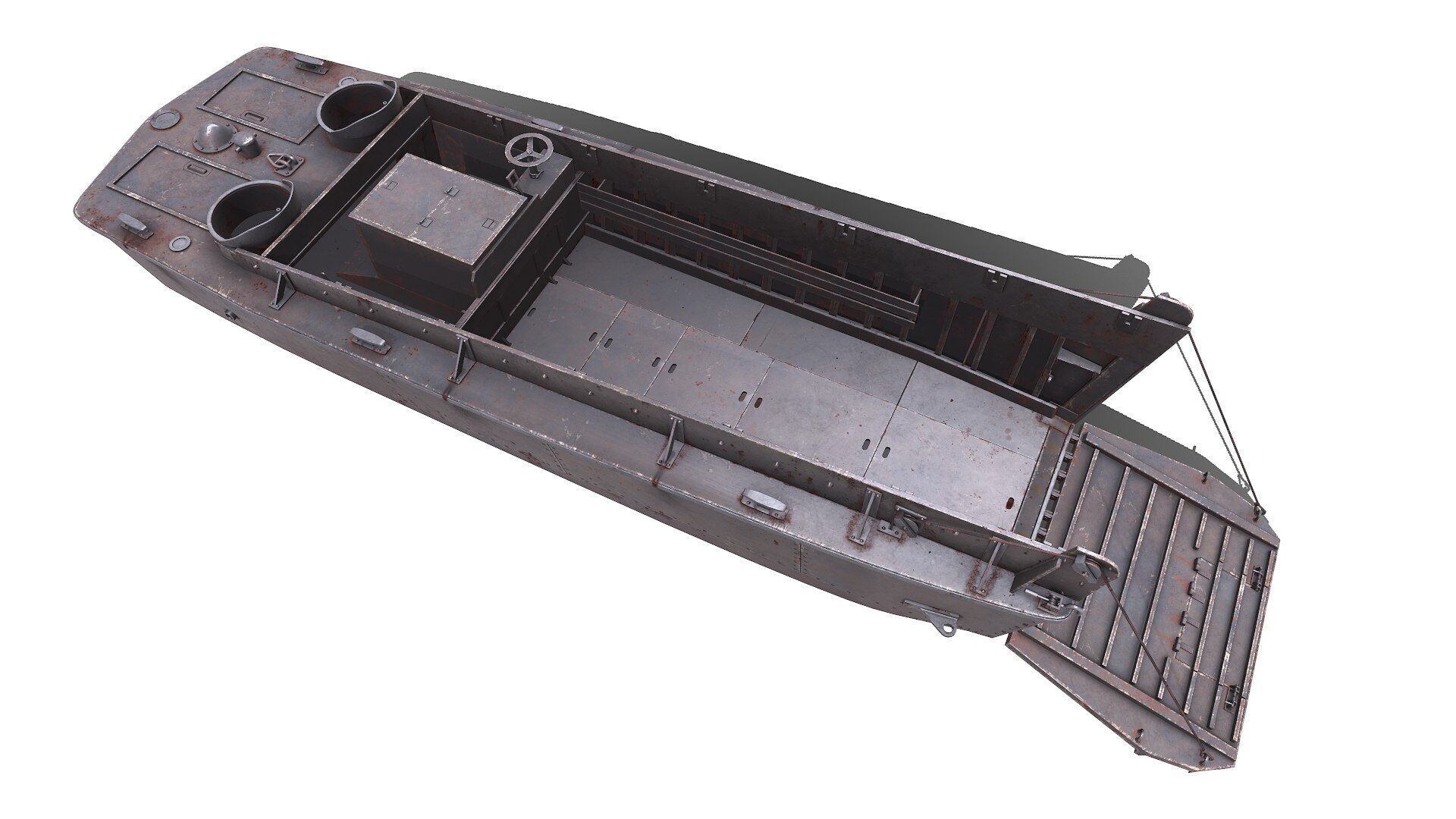 LCVP Higgins Boat Low-poly PBR Low-poly 3D model_6