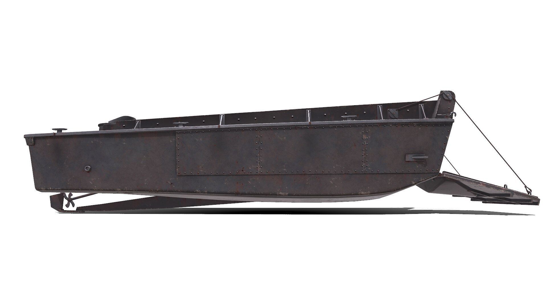 LCVP Higgins Boat Low-poly PBR Low-poly 3D model_3