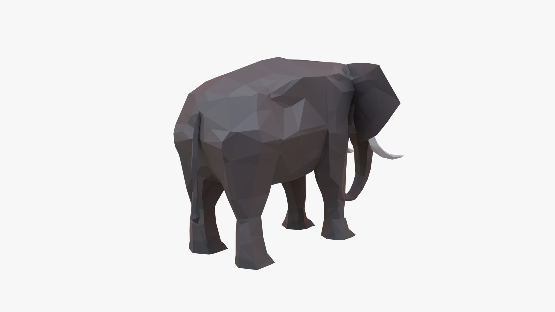 Elephant low poly Low-poly 3D model_4