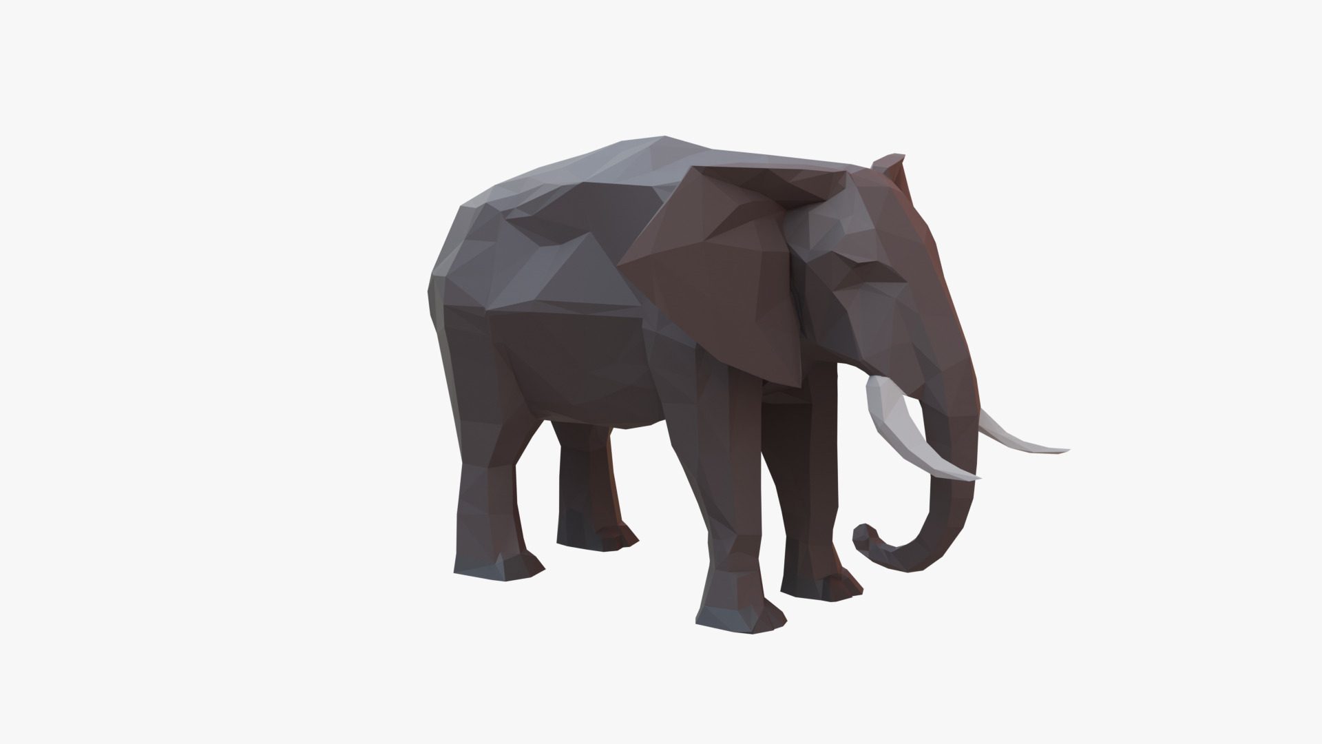 Elephant low poly Low-poly 3D model_5