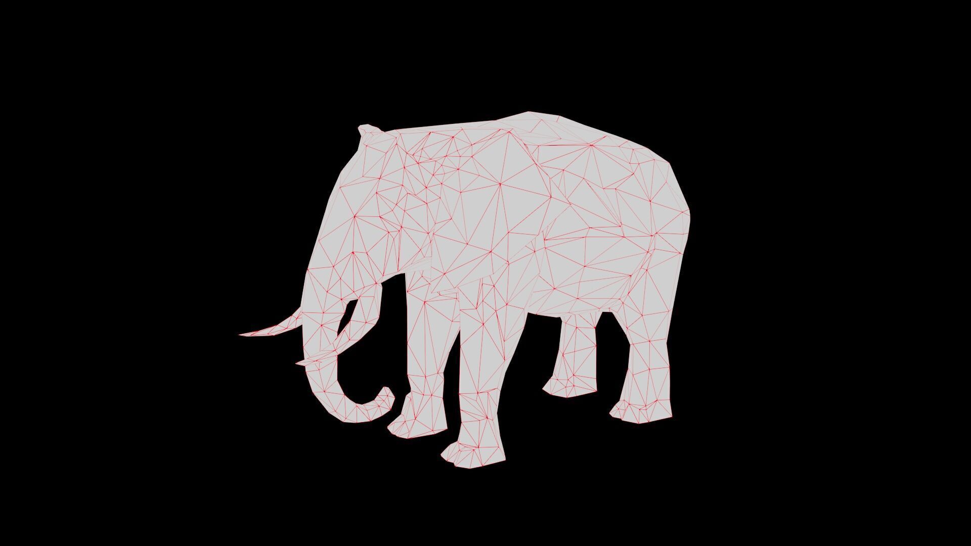Elephant low poly Low-poly 3D model_6
