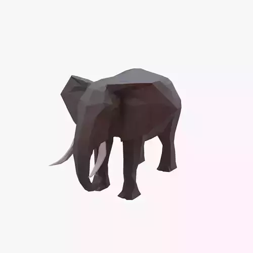 Elephant low poly Low-poly 3D model
