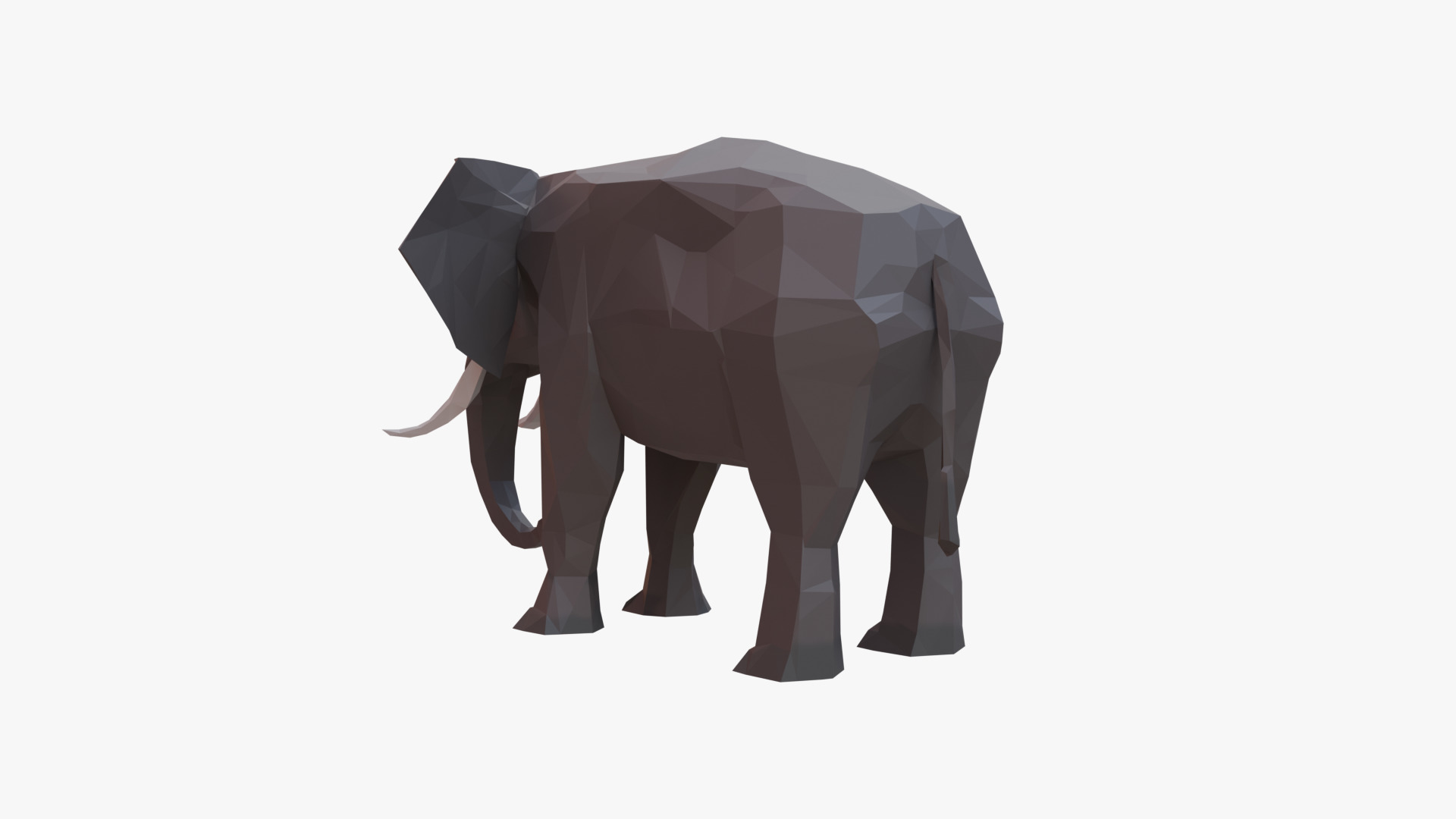 Elephant low poly Low-poly 3D model_3