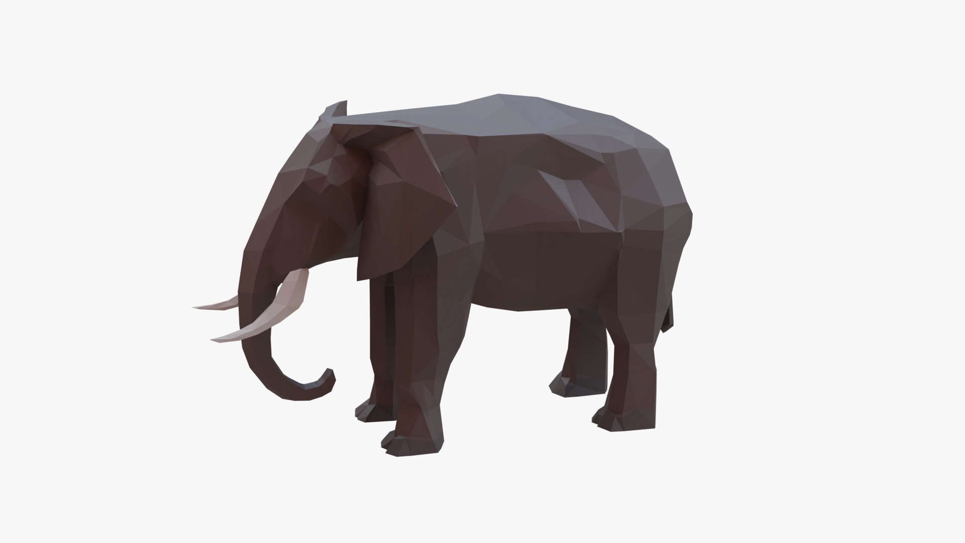 Elephant low poly Low-poly 3D model_2